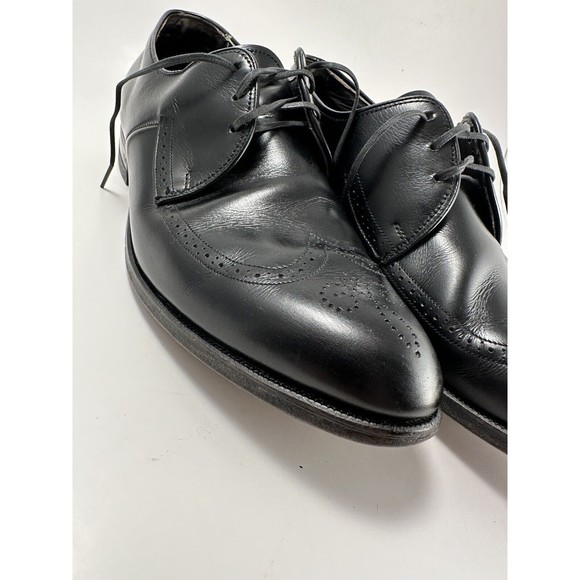 Vintage French Shriner mens Black Leather Wingtip 7.5 main image 8